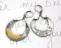 ... quote earrings . dangle earrings . inspirational jewelry . ready to