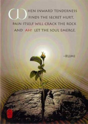 ... hurt, pain itself will crack the rock and Ah! let the soul emerge