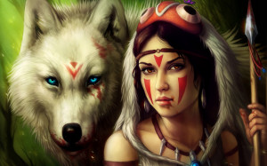 women, blood , Princess Mononoke , fantasy art , warriors wallpapers