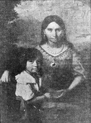 This famous Sedgeford portrait of Pocahontas and her son, Thomas Rolfe ...