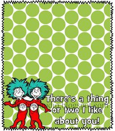 Dr. Seuss Suess Thing One Two Tag Topper Label - Digital File - I Like ...