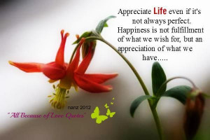 Appreciate Life Even If It's Not Perfect