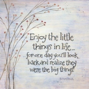 Enjoy the little things in life ... for one day you'll look back and ...