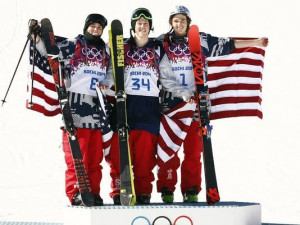 Joss Christensen, Gus Kenworthy, and Nick Goepper of the United States ...