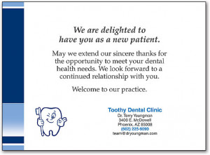 Dental Patient Thank You Cards