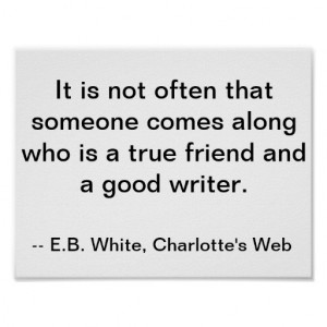 Friendship/Writer Quote, Charlettes Web Poster