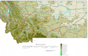 Contour Map Montana State Elevation