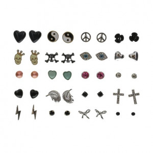 Claires Girls and Womens 20 Pack Edgy Girl Stud Earrings