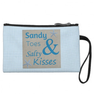 Sandy Toes and Salty Kisses Beach Life Quote Wristlet Purse