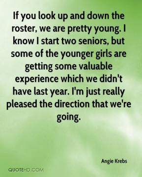 Angie Krebs - If you look up and down the roster, we are pretty young ...