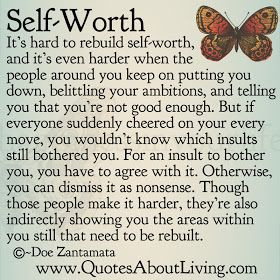 Quotes About Living - Doe Zantamata: Self-Worth - Rebuilding Guides