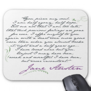Jane Austen's Persuasion Quote #1 Mouse Pad