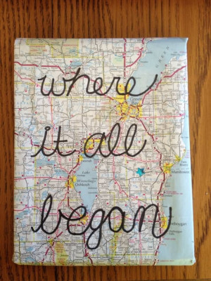 ... it with a map of your hometown/state! #maps #canvases #quotes #diy