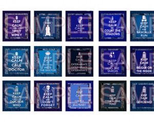 Digital File: Doctor Who Keep Calm Quotes - 18 Scrabble Tile (.75