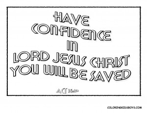 Life Quote Coloring Pages Act 16:31 bible coloring