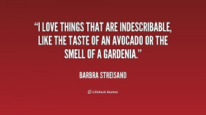 love things that are indescribable, like the taste of an avocado or ...