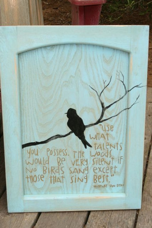 painted on old cabinet door Love this!!