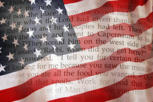 Bible on an American flag. Image courtesy Sergey Kamshylin ...
