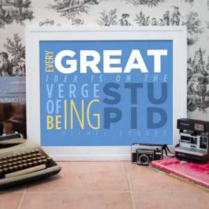 Michel Gondry Inspirational Quote Typography by FancyBeastDesigns, $20 ...