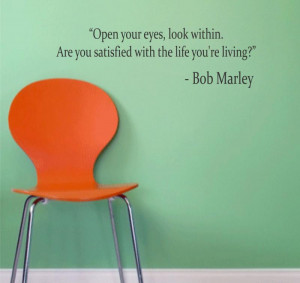 BOB MARLEY QUOTE decal sticker wall open your eyes