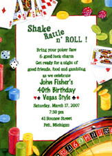 Casino / Gambling Birthday Party Invitations