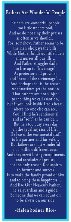 Free Father’s Day Poem with Ideas for acting it out to Dad! Blessed ...