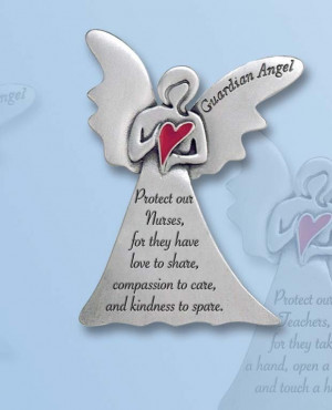 Nurses Guardian Angel Visor Clip with Heart