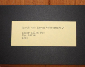 Hand Typed Halloween Edgar Allan Po e The Raven poem quote Vintage ...