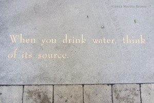 When you drink water, think of its source.