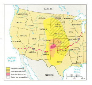 The dust bowl map Express Projects