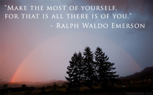 Make the most of yourself for that is all there is of you.