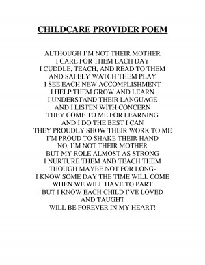 CHILDCARE PROVIDER POEM