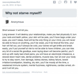 Why shouldn’t you starve your self?