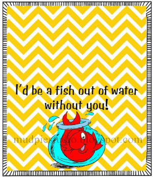 Dr. Seuss Suess Go Fish Tag Topper Label - Digital File - Fish out of ...