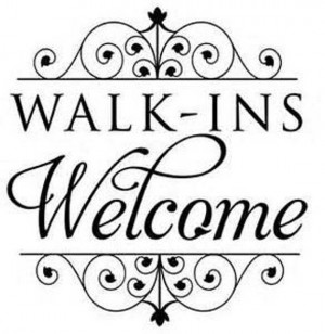 Walk Ins Welcome Sign/ Window Decal by Adsforyou on Etsy, $8.45