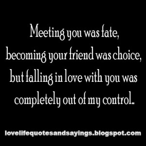 Meeting you was fate..