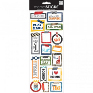 ... My Big Ideas - MAMBI Sticks - Cardstock Stickers - Washi Sport Sayings