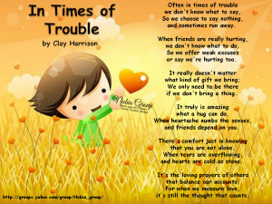Something different-“In times of trouble”