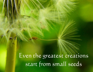 Even the greatest creations start from small seeds
