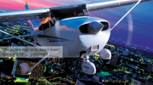 The airplane stays up because it doesn't have time to fall ...