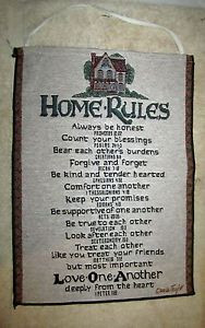 Details about Bible Verses - Home Rules Tapestry Fabric Wallhanging ...