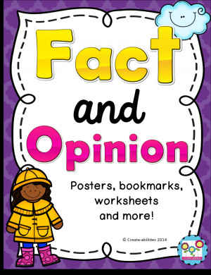 Fact And Opinion Posters Bookmarks Worksheet And More