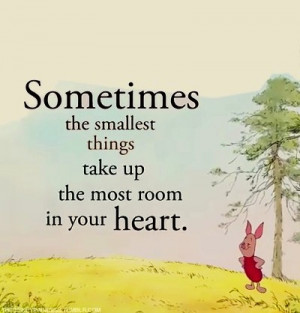 ... the smallest things take up the most room in your heart piglet quote
