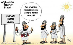Terrorist School Terror Education Funny Cartoon Jokes, Cartoon Jokes