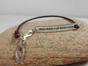 Inspirational quote bracelet brown leather black by GoingTribal, $13 ...