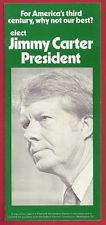 1976 Jimmy Carter EARLY President Primary Campaign BROCHURE 8 Panel ...
