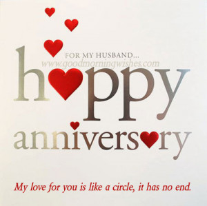 Happy wedding anniversary to my husband: Love You Dear