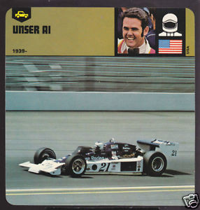 AL UNSER USA Car Racing PICTURE 1978 AUTO RALLY CARD