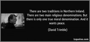 ... denominations. But there is only one true moral denomination. And it