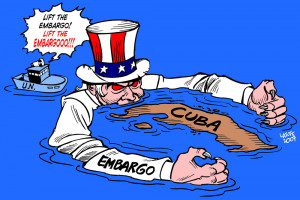 caricature of the US ignoring the advice of the UN